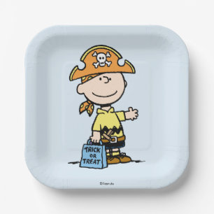 Peanuts Charlie Brown Pirat Halloween Pappteller