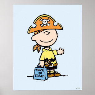 Peanuts Charlie Brown Pirat Halloween Poster