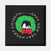 Peanuts Christmas Wreath  Magnet (Vorne)