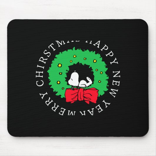 Peanuts Christmas Wreath Mousepad (Vorne)