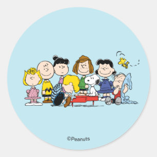 Peanuts   Die Gang um das Klavier Runder Aufkleber