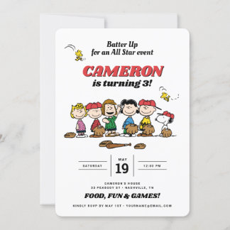 Peanuts | Einladung Baseball zum Geburtstag
