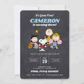 Peanuts | Football Chalkboard Birthday Invita Einladung (Vorderseite)