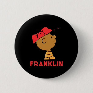 Peanuts Franklin Baseball Cap T-Shirt  Button