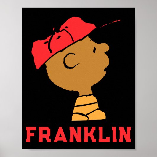 Peanuts Franklin Baseball Cap T-Shirt Poster (Vorne)