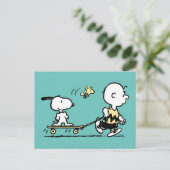 PEANUTS | Friends Skate Boarding Postkarte (Stehend Vorderseite)