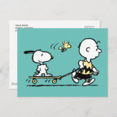 PEANUTS | Friends Skate Boarding Postkarte (Vorne/Hinten)