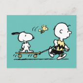PEANUTS | Friends Skate Boarding Postkarte (Vorderseite)