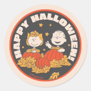 Peanuts Frohes Halloween Sally & Linus Runder Aufkleber