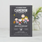 Peanuts | Fußball Geburtstag - Halbpension Einladung (Stehend Vorderseite)