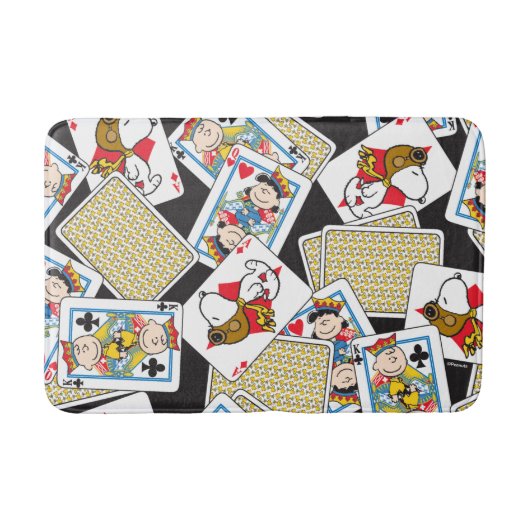 Peanuts Gang Card Deck Pattern Badematte (Vorderseite)