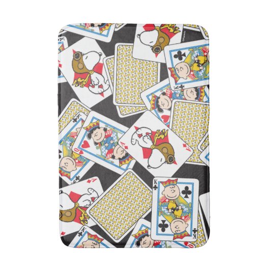 Peanuts Gang Card Deck Pattern Badematte (Vorderseite Vertikal)