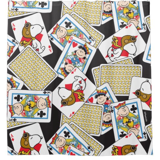 Peanuts Gang Card Deck Pattern Duschvorhang (Vorderseite)