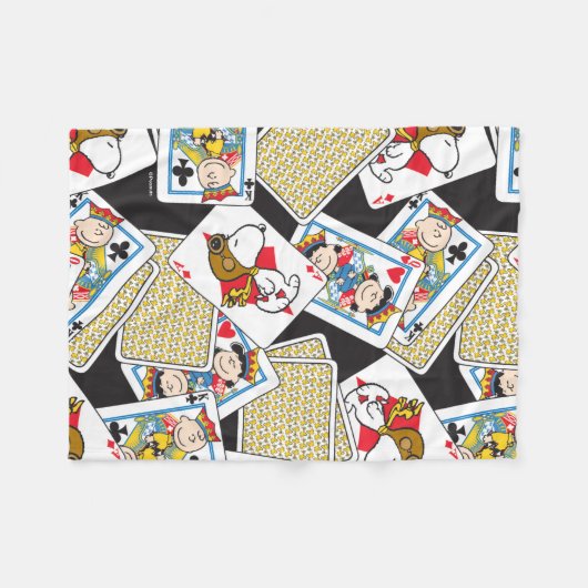 Peanuts Gang Card Deck Pattern Fleecedecke (Vorderseite (Horizontal))