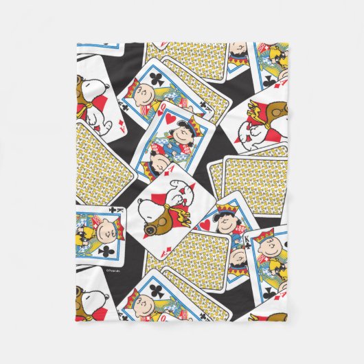 Peanuts Gang Card Deck Pattern Fleecedecke (Vorderseite)