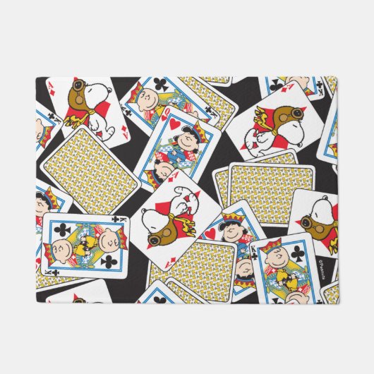 Peanuts Gang Card Deck Pattern Fußmatte (Vorderseite)