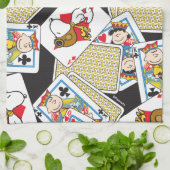 Peanuts Gang Card Deck Pattern Geschirrtuch (Gefaltet)