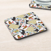 Peanuts Gang Card Deck Pattern Getränkeuntersetzer (Linke Seite)