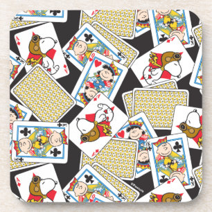Peanuts Gang Card Deck Pattern Getränkeuntersetzer