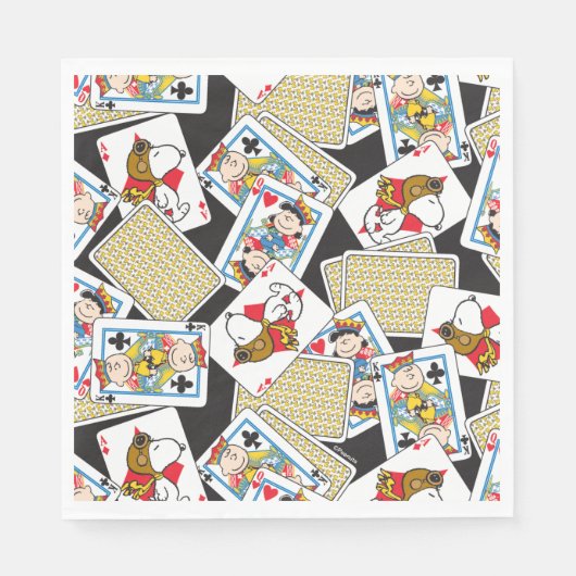 Peanuts Gang Card Deck Pattern Serviette (Vorderseite)