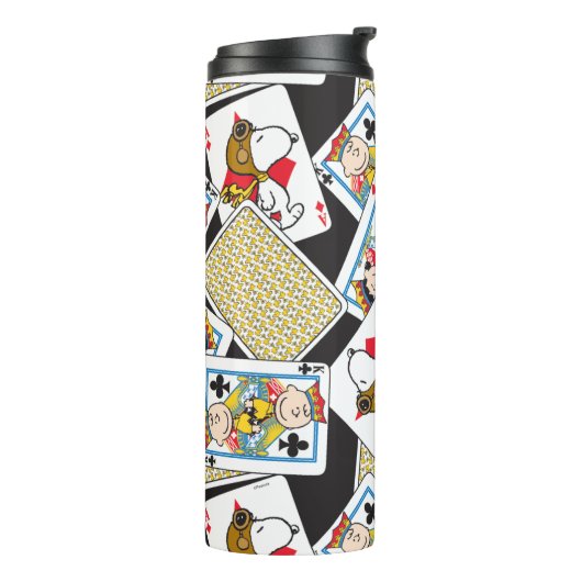 Peanuts Gang Card Deck Pattern Thermosbecher (Nach links gedreht)