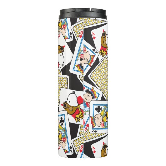 Peanuts Gang Card Deck Pattern Thermosbecher (Rückseite)
