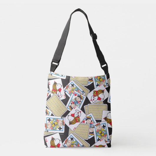 Peanuts Gang Card Deck Pattern Tragetaschen Mit Langen Trägern (Vorderseite)