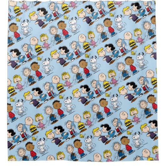 Peanuts Gang Group Lineup Duschvorhang (Vorderseite)