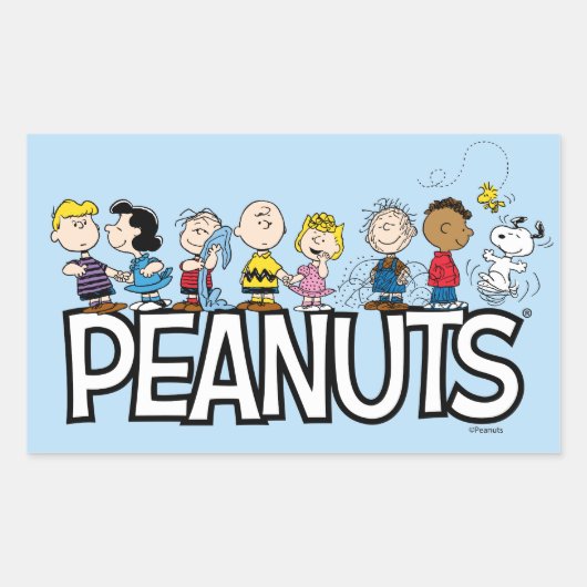 Peanuts Gang Group Lineup Rechteckiger Aufkleber (Vorderseite)