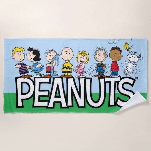 Peanuts Gang Group Lineup Strandtuch (Vorderseite)