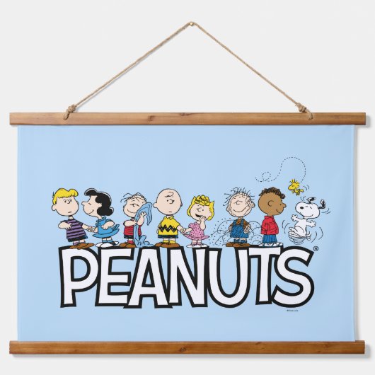 Peanuts Gang Group Lineup Wandteppich Mit Holzrahmen (Vorne)