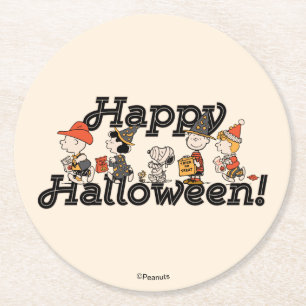 Peanuts-Gang Happy Halloween-Parade Runder Pappuntersetzer