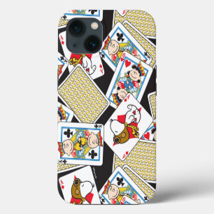 Peanuts Gang Kartenstapel Muster iPhone 13 Hülle