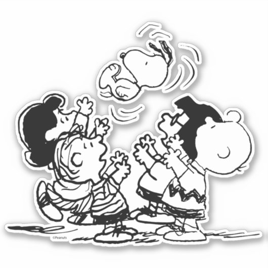 Peanuts Gang Lifting Snoopy Aufkleber (Vorderseite)
