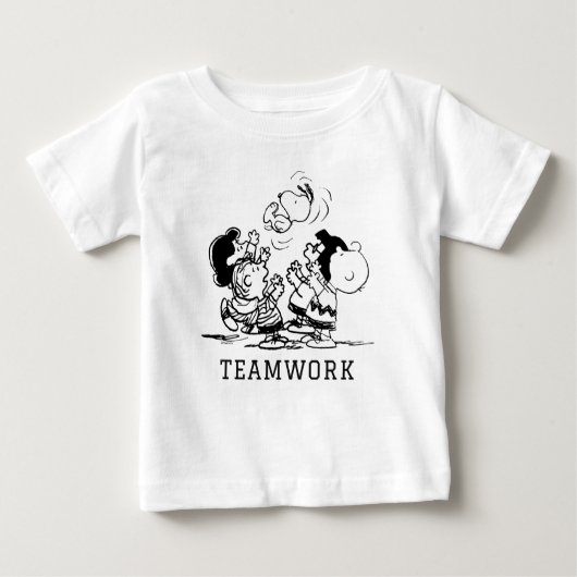 Peanuts Gang Lifting Snoopy Baby T-shirt (Vorderseite)
