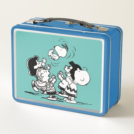 Peanuts Gang Lifting Snoopy Metall Brotdose (Rückseite)