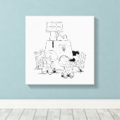 Peanuts Gang Reading Comic Leinwanddruck (Insitu (Holzboden))