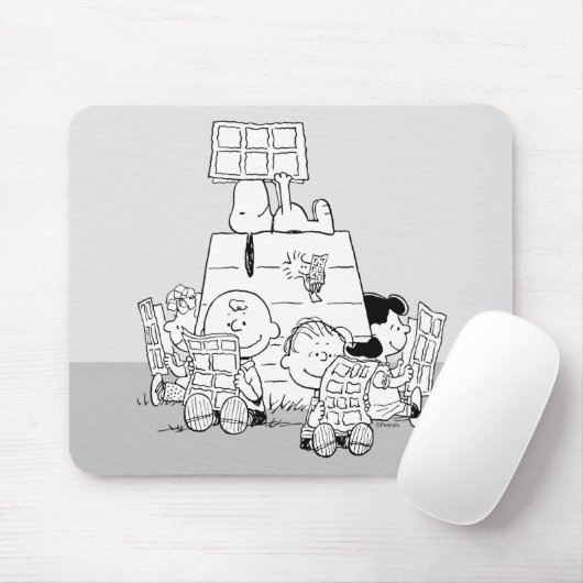 Peanuts Gang Reading Comic Mousepad (Mit Mouse)