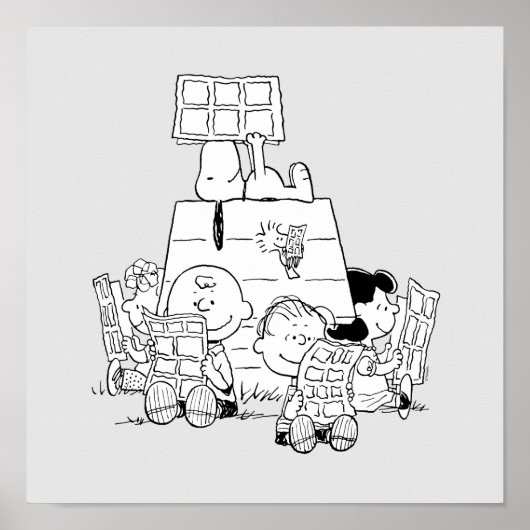Peanuts Gang Reading Comic Poster (Vorne)