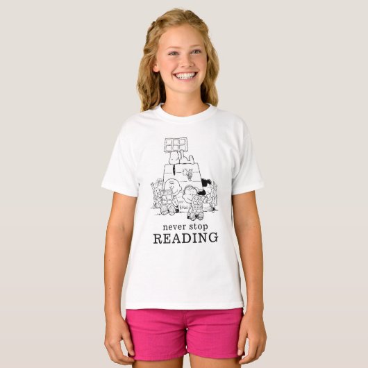 Peanuts Gang Reading Comic T-Shirt (Vorne ganz)