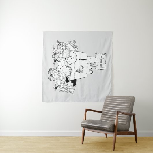 Peanuts Gang Reading Comic Wandteppich (Beispiel (Horizontal))