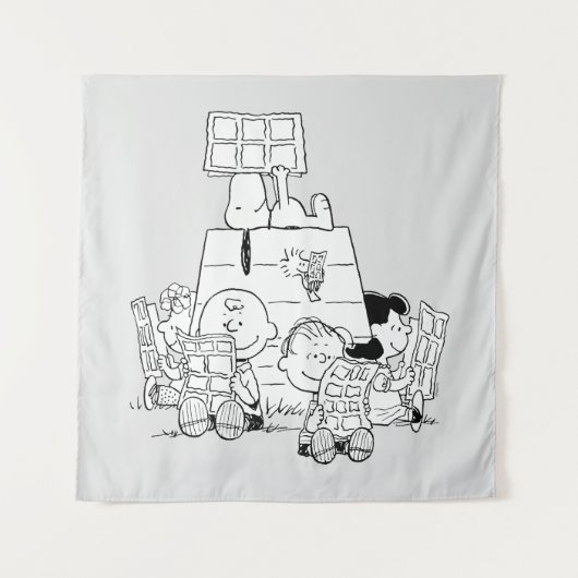 Peanuts Gang Reading Comic Wandteppich (Vorderseite)