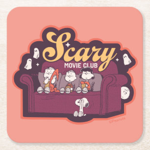 Peanuts Gruselige Filmclub Halloween Couch Rechteckiger Pappuntersetzer