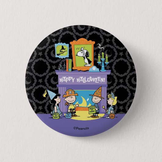 Peanuts Halloween-Geisterhallen Button (Vorderseite)