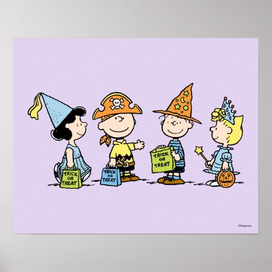 Peanuts Halloween Süßigkeiten oder Saures Poster (Vorne)