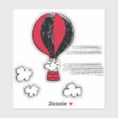 PEANUTS | Holz in Heißluftballon Aufkleber (Blatt)