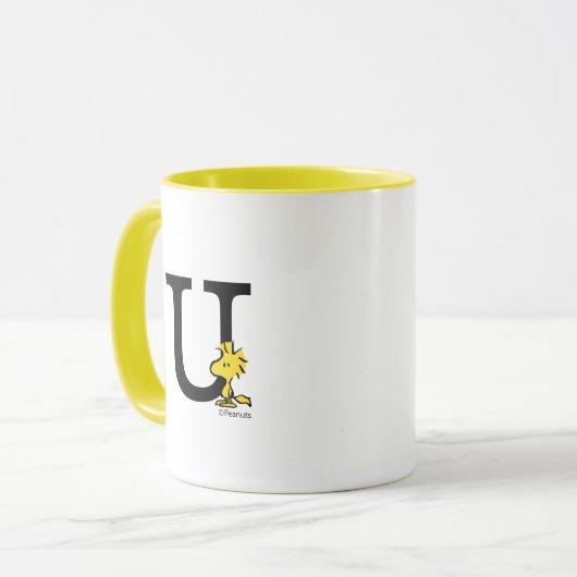 PEANUTS | Holz | Monogramm U Tasse (Vorderseite Links)