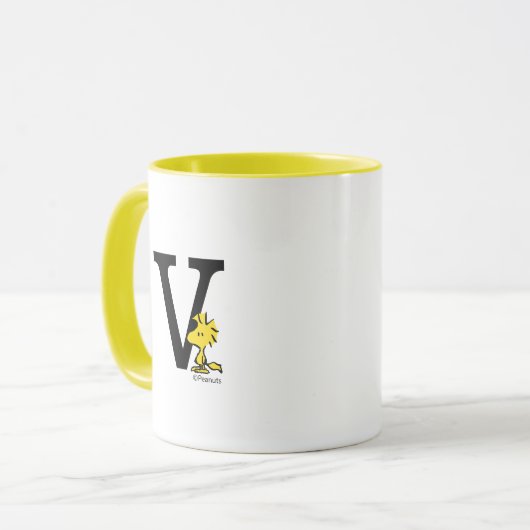 PEANUTS | Holz | Monogramm V Tasse (Vorderseite Links)