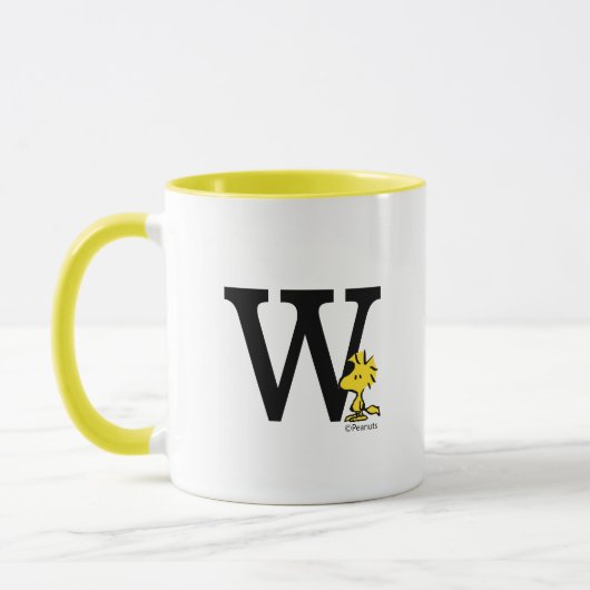 PEANUTS | Holz | Monogramm W Tasse (Links)