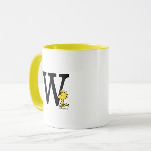 PEANUTS | Holz | Monogramm W Tasse (Vorderseite Links)